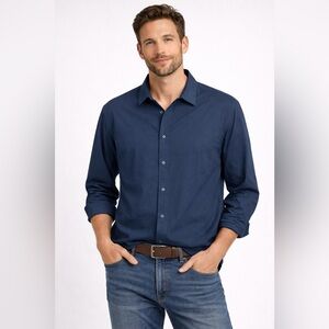 Lululemon Men’s New Venture Long-Sleeve Shirt Classic-Fit Navy Blue XXL